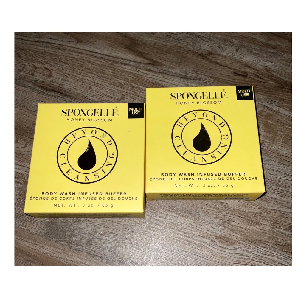 Spongelle Body Wash Infused Buffer Honey Blossom Multi-Use Set of 2 Exfoliating
